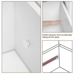 Yaheetech White 90 Cm Height Freestanding Bathroom Floor Cabinet With 1 Door And 3 Drawers - thumbnail 8