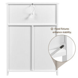 Yaheetech White 90 Cm Height Freestanding Bathroom Floor Cabinet With 1 Door And 3 Drawers - thumbnail 7
