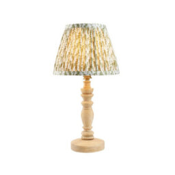 Luminosa Lighting Luminosa Bibury Natural Ash Table Lamp With Herb Garden Green Fabric Leaf Shade 20Cm B22