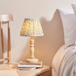 Luminosa Lighting Luminosa Bibury Natural Ash Table Lamp With Herb Garden Green Fabric Leaf Shade 20Cm B22 - thumbnail 2
