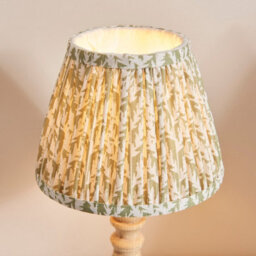 Luminosa Lighting Luminosa Bibury Natural Ash Table Lamp With Herb Garden Green Fabric Leaf Shade 20Cm B22 - thumbnail 4