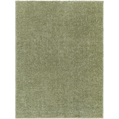 Livabliss Cloudy Shaggy-Solid Color Green Plush Soft Pile Living Bedroom Rug 160 X 213 Cm Easy Care, Non Shedding - image 1