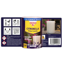 Zero In Natural Citronella Outdoor Pillar Candle Wind Resistant Garden Candle 38H - thumbnail 5