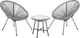 Evre 2 Seat Grey Goa Acapulco Styled Garden Furniture Set For Bistro Patio Indoor Outdoor Balcony Terrace - Inc Weekend Delivery - thumbnail 6