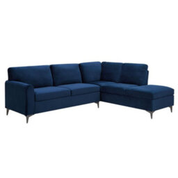 Home Detail Alyssum Right-Hand Facing Corner Sofa, Navy Velvet - thumbnail 3