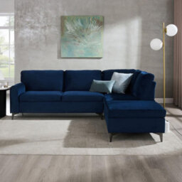 Home Detail Alyssum Right-Hand Facing Corner Sofa, Navy Velvet - thumbnail 2