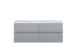 Hudson Reed Urban Satin Grey Wall Hung 4 Drawer Vanity Unit And Laminate Worktop With Silent Close, 522 X 1205 X 390 - thumbnail 1