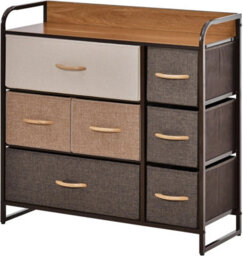 7-Drawer Storage Cabinet, Large Capacity Fabric Dresser, Bedroom Clothes Organiser, Living Room Office Storage Unit - thumbnail 1