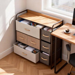 7-Drawer Storage Cabinet, Large Capacity Fabric Dresser, Bedroom Clothes Organiser, Living Room Office Storage Unit - thumbnail 7