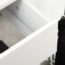 Wyld Haus Suto Slim White 3-Drawer Shoe Cabinet With Gold-Tone Legs, Fits 12 Pairs, 76W X 26D X 110H Cm - thumbnail 8