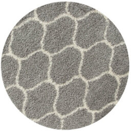 The Rugs Moroccan Shaggy Rugs And Runners Soft Fluffy Trellis Design High Pile Grey And Ivory  Living Room Kitchen Hallway 610 - thumbnail 1