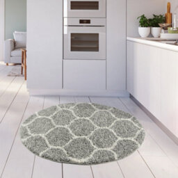 The Rugs Moroccan Shaggy Rugs And Runners Soft Fluffy Trellis Design High Pile Grey And Ivory  Living Room Kitchen Hallway 610 - thumbnail 5