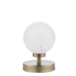 DAR Esben Touch Table Lamp Antique Brass With White Confetti Glass - thumbnail 2