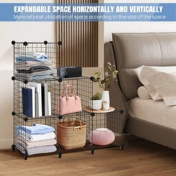6 Tier Cube Metal Bookcase Shelving Storage Display Shelf Stand Unit Furniture - thumbnail 6