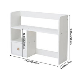 Desktop Organizer Shelf With Drawer Desk Storage Rack Home Office - thumbnail 2
