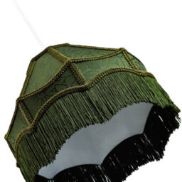 Happy Homewares Classic Victorian Style Empire Pendant Shade In Forest Green Fabric With Tassels - thumbnail 5