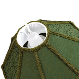 Happy Homewares Classic Victorian Style Empire Pendant Shade In Forest Green Fabric With Tassels - thumbnail 4