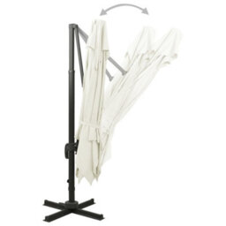 Berkfield Cantilever Umbrella With Double Top 300X300 Cm Sand - thumbnail 4