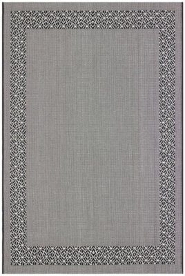 Black Bordered Modern Easy To Clean Rug For Dining Room-200Cm X 290 Cm - image 1