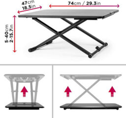 Duronic Dm05D24 Sit-Stand Desk Workstation, Desk Convertor, Manual Height Adjustable 5-40Cm, 74X47Cm Platform - Black - thumbnail 2