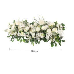 Living And Home Artificial Flower White Rose Floral Row For Wedding Aisle Decor Arch Table Centerpieces - thumbnail 5