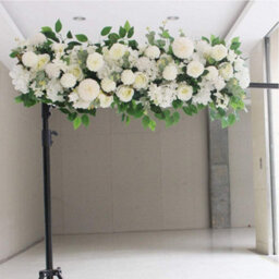 Living And Home Artificial Flower White Rose Floral Row For Wedding Aisle Decor Arch Table Centerpieces - thumbnail 3