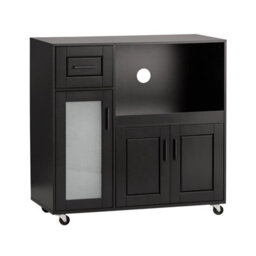 Sideboard Microwave Cabinet Dining Room Cupboard Kitchen Trolley,black,sobuy Fsb78-Sch