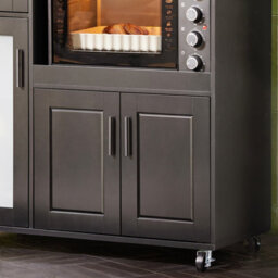 Sobuy Fsb78-Sch, Sideboard Microwave Cabinet Dining Room Cupboard Kitchen Trolley, Black,w88.5Xd40Xh89 - thumbnail 5
