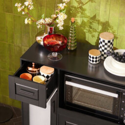 Sobuy Fsb78-Sch, Sideboard Microwave Cabinet Dining Room Cupboard Kitchen Trolley, Black,w88.5Xd40Xh89 - thumbnail 7