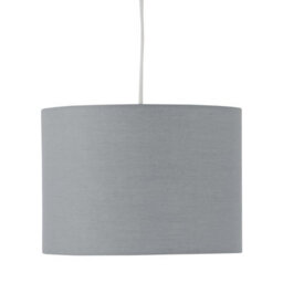 First Choice Lighting Grey Textured Cotton 25Cm Pendant Light Shade - thumbnail 2
