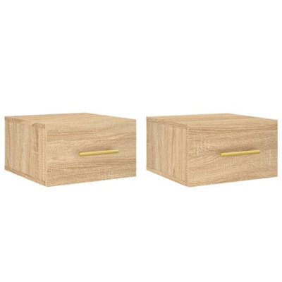 Berkfield Durable Wall-Mounted Bedside Cabinets 2 Pcs Sonoma Oak 35X35X20 Cm - image 1