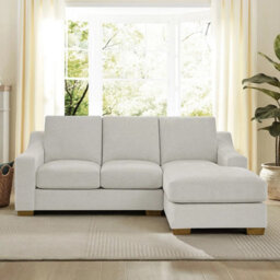 Xample Thomasville Dillard Right Hand Facing Corner Sofa, Grey Fabric, Pocket Coil Cushions, Removable Back Cushions, Solid Wood Legs - thumbnail 5