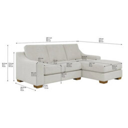 Xample Thomasville Dillard Right Hand Facing Corner Sofa, Grey Fabric, Pocket Coil Cushions, Removable Back Cushions, Solid Wood Legs - thumbnail 2