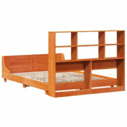Berkfield Bed Frame Without Mattress Wax Brown 120X190 Cm Small Double Solid Wood Pine - thumbnail 8