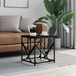 Berkfield Industrial Coffee Table Black 45X45X47.5 Cm Engineered Wood - thumbnail 2