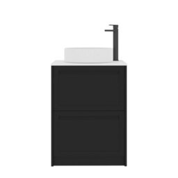 Royal Bathrooms Royal Bathroom Elmore 600mm Matt Nocturne Black Freestanding Vanity Unit 2 Drawer With Plain White Worktop & No Basin - thumbnail 7