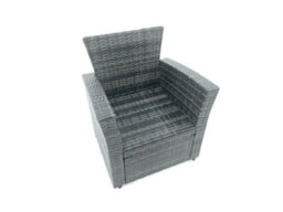 Fimous Outdoor Furniture Garden Dining Set Rattan Corner Sofa Set With 3 Footstools 2 Armchairs Dark Grey Mixed - thumbnail 4