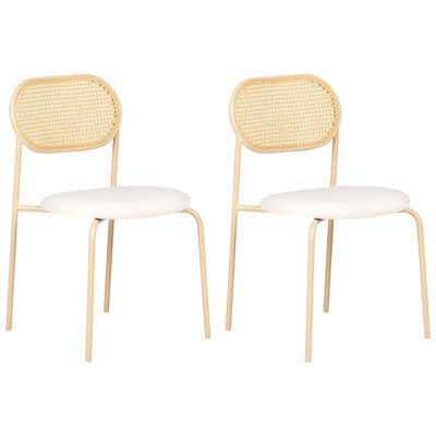 Beliani Set Of 2 Dining Chairs Adaver Metal Light Brown - image 1