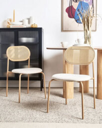 Beliani Set Of 2 Dining Chairs Adaver Metal Light Brown - thumbnail 2