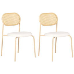 Beliani Set Of 2 Dining Chairs Adaver Metal Light Brown - thumbnail 1