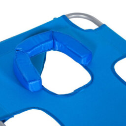 Outsunny Sun Lounger With Reading Hole, Folding Garden Lounger, Blue - thumbnail 8