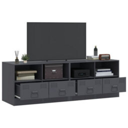 Berkfield Tv Cabinets 2 Pcs Anthracite 67X39X44 Cm Steel - thumbnail 4