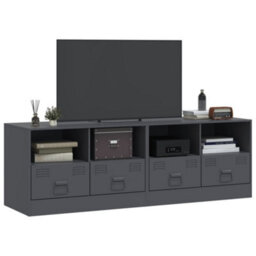 Berkfield Tv Cabinets 2 Pcs Anthracite 67X39X44 Cm Steel - thumbnail 3
