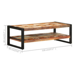 Berkfield Durable Coffee Table 120X60X40 Cm Solid Reclaimed Wood - thumbnail 5