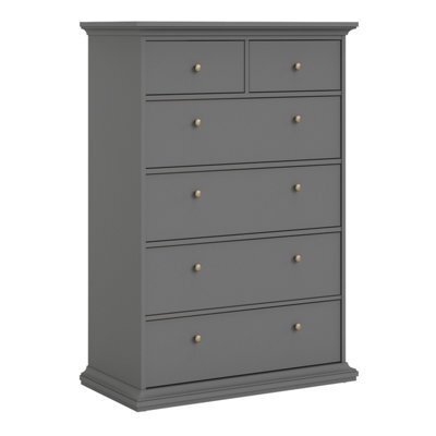Furniture To Go Paris Chest Of 6 Drawers In Matt Grey - image 1