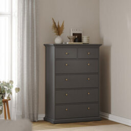 Furniture To Go Paris Chest Of 6 Drawers In Matt Grey - thumbnail 7