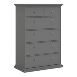 Furniture To Go Paris Chest Of 6 Drawers In Matt Grey - thumbnail 1