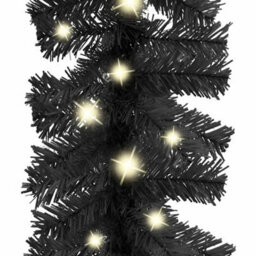 Berkfield Elegant Christmas Garland With Led Lights 10 M Black - thumbnail 5