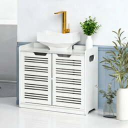 Under Sink Cabinet Bathroom Basin Unit Cupboard Storage Wooden Furniture White - thumbnail 6