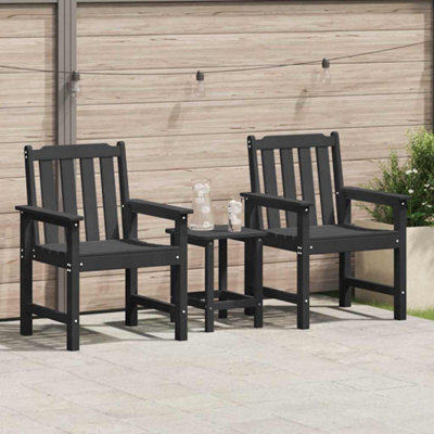 Walplus Garden Dining Chair 2 Pcs Black 65.5 X 59 X 88Cm Hdpe - image 1